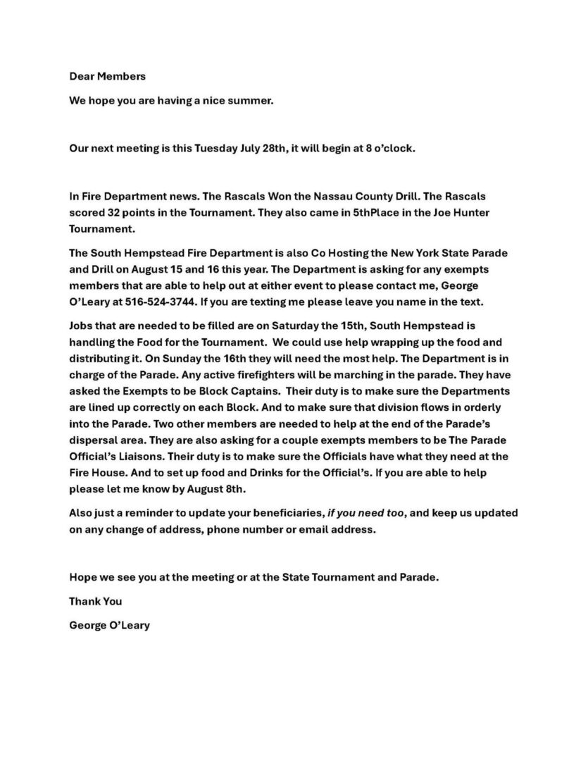 Exempt letter 7.26